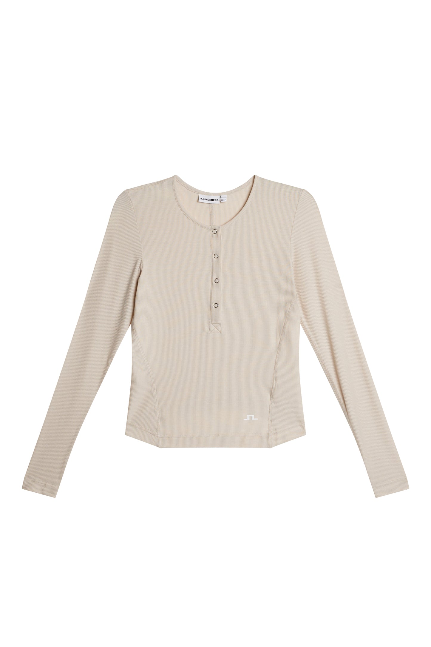 Sanna Rib Henley LS in Moonbeam by J.Lindeberg