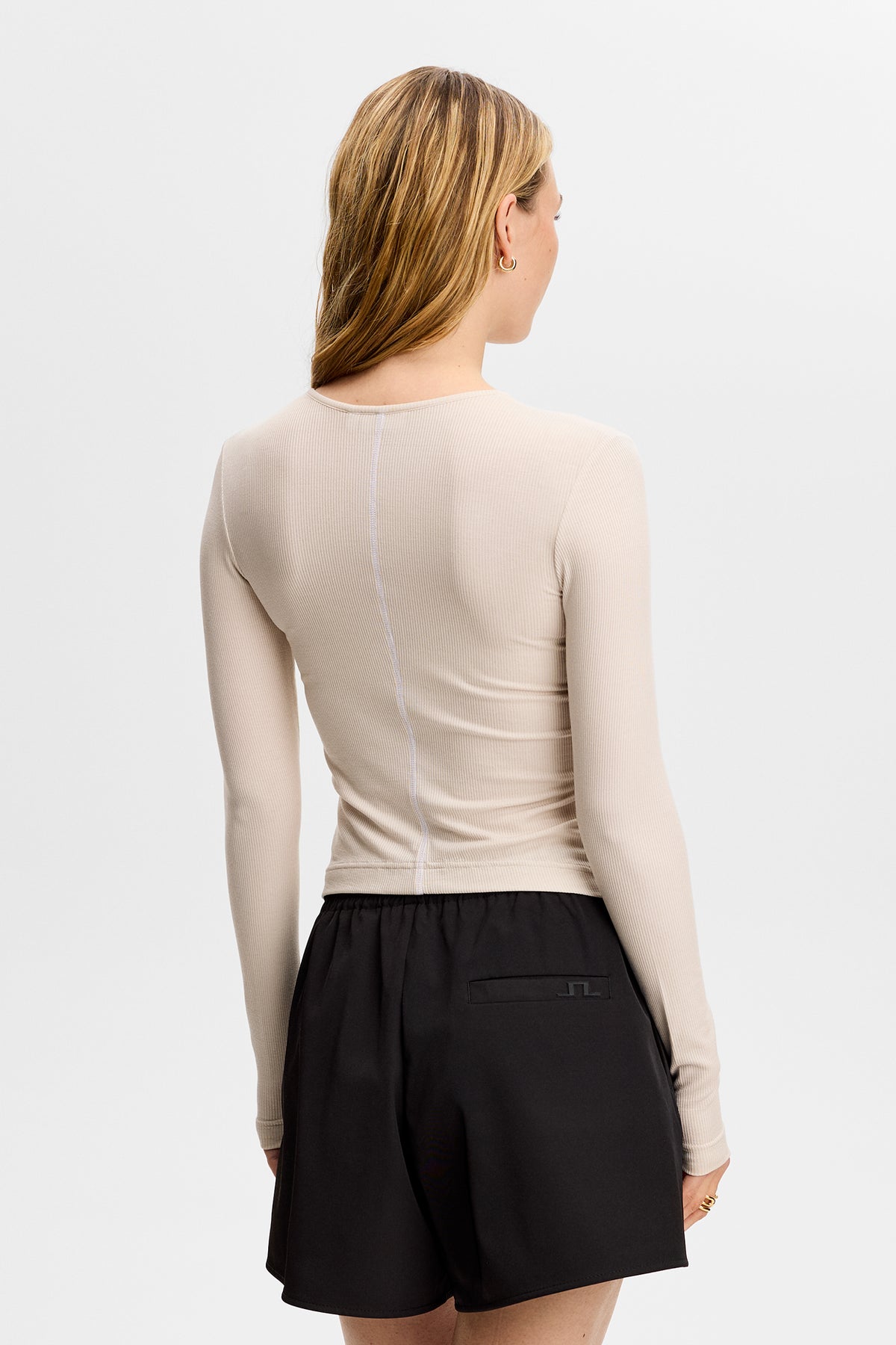 Sanna Rib Henley LS in Moonbeam by J.Lindeberg