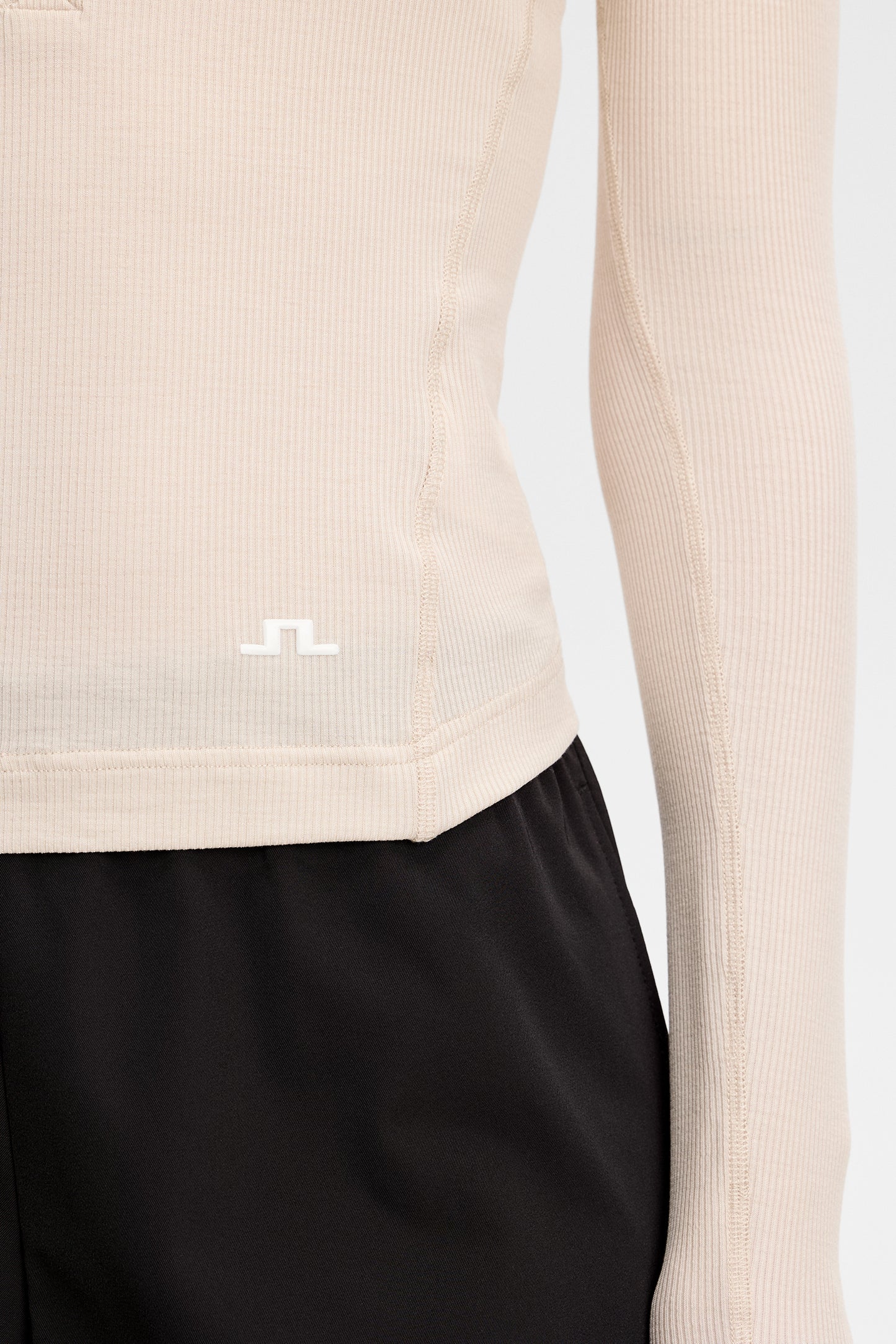 Sanna Rib Henley LS in Moonbeam by J.Lindeberg