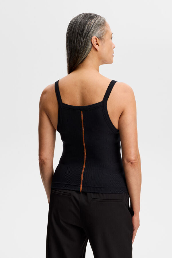 Meira Rib Tank Top / Black