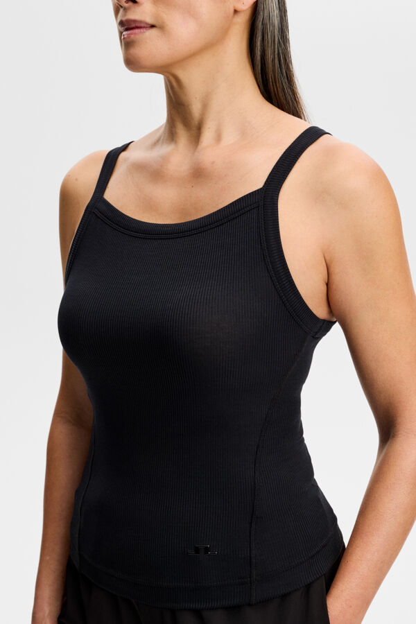 Meira Rib Tank Top / Black