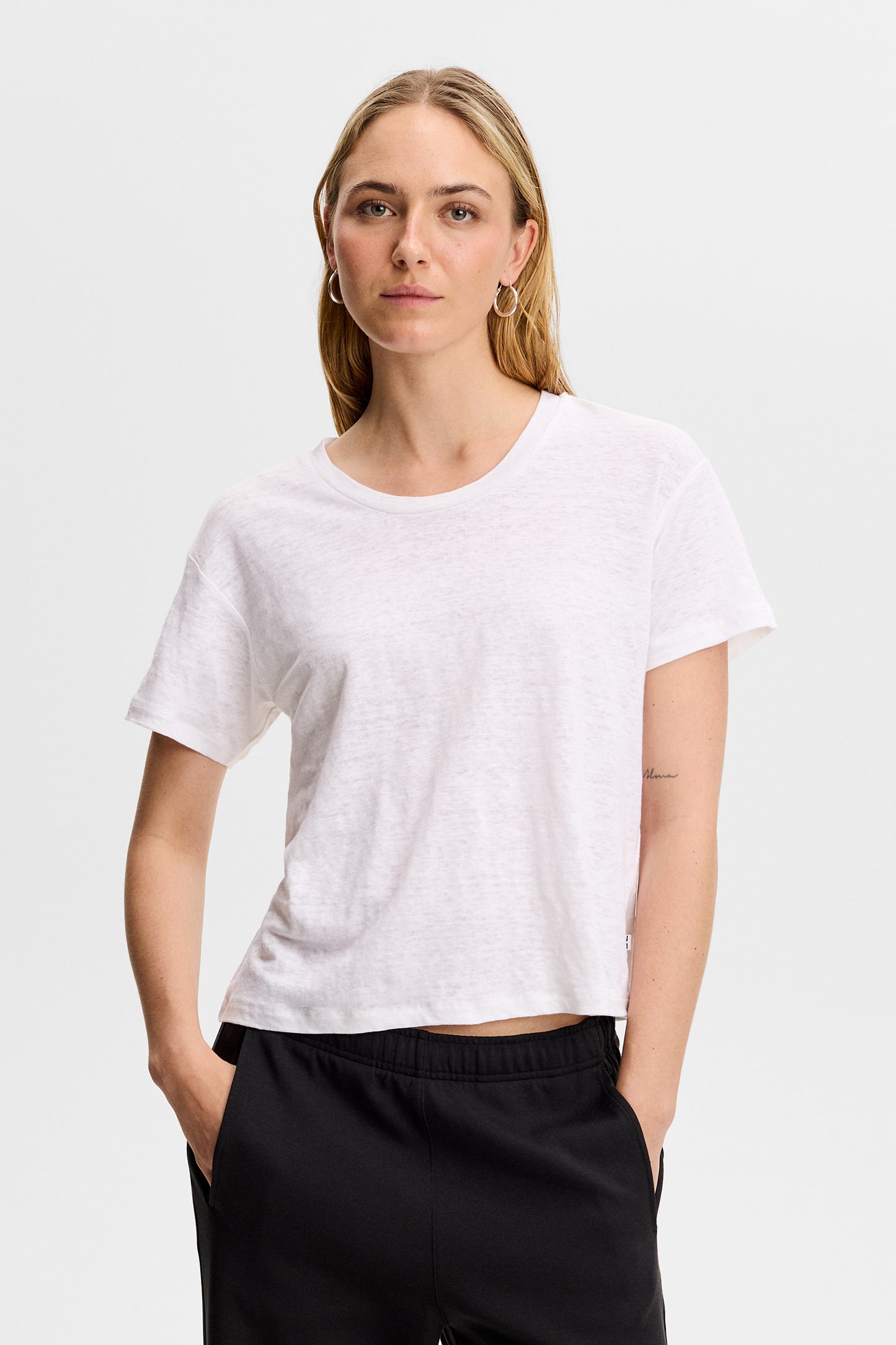 Cammie T-Shirt in White by J.Lindeberg