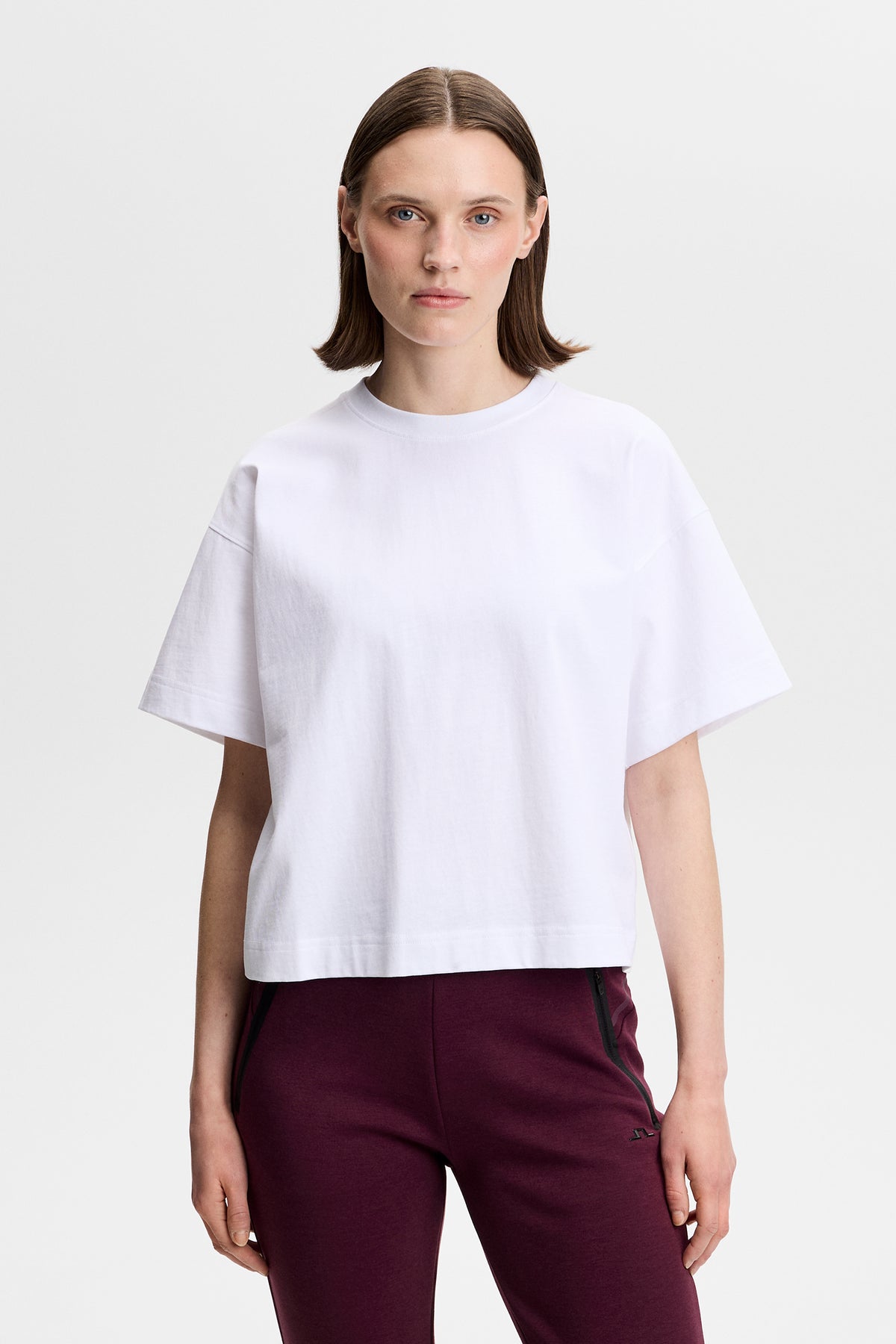 Lilja Boxy T-shirt in White by J.Lindeberg
