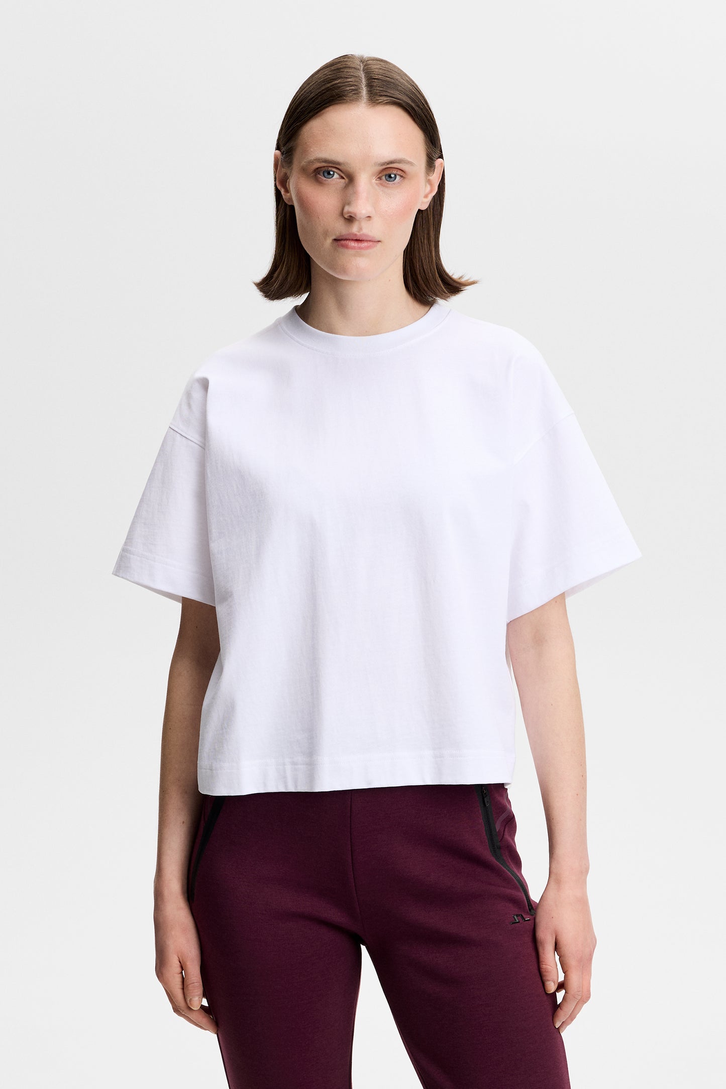 Lilja Boxy T-shirt in White by J.Lindeberg