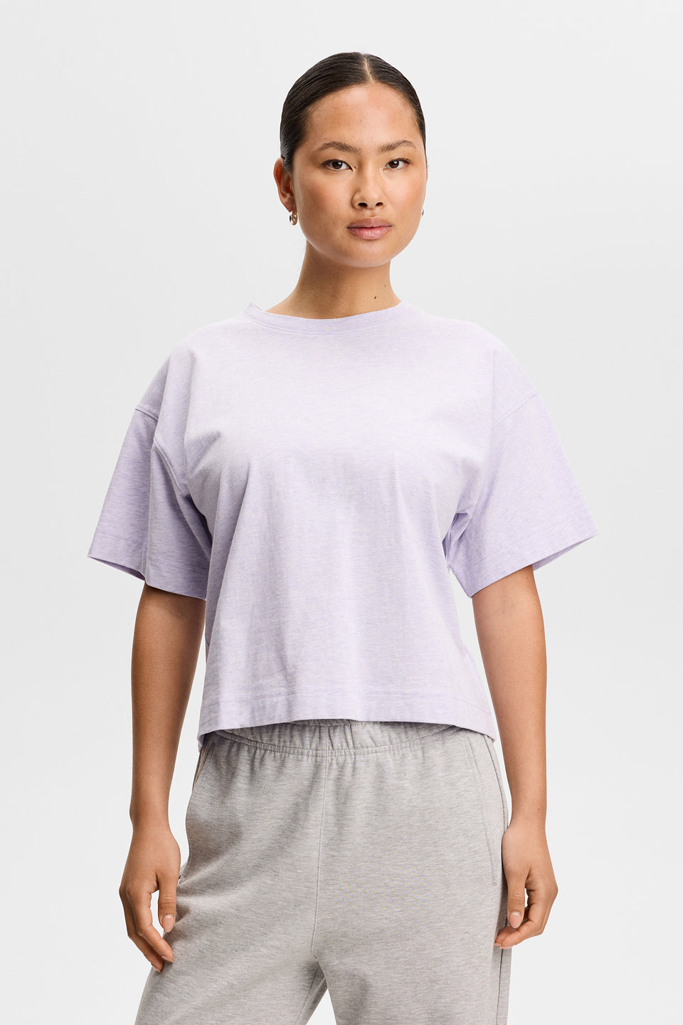 Lilja Boxy T-shirt / Purple Heather Melange
