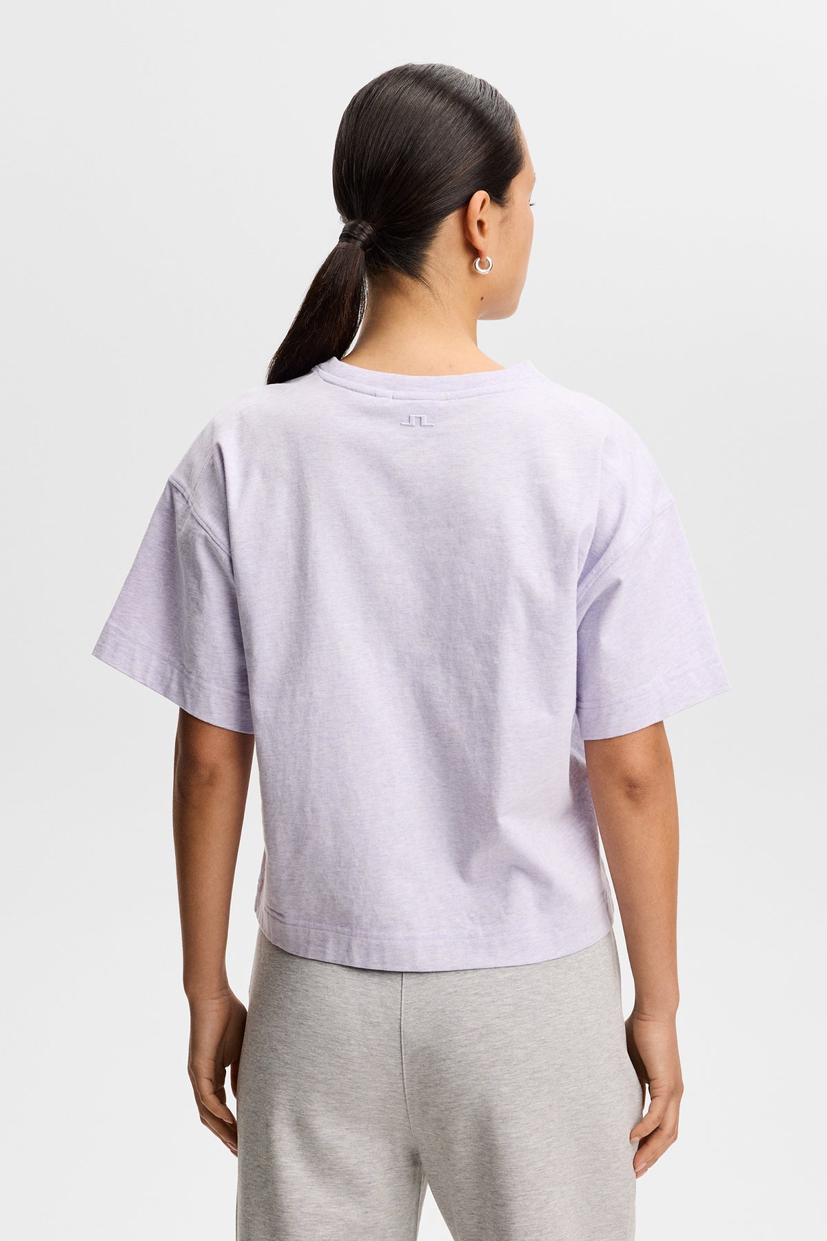 Lilja Boxy T-shirt in Purple Heather Melange by J.Lindeberg