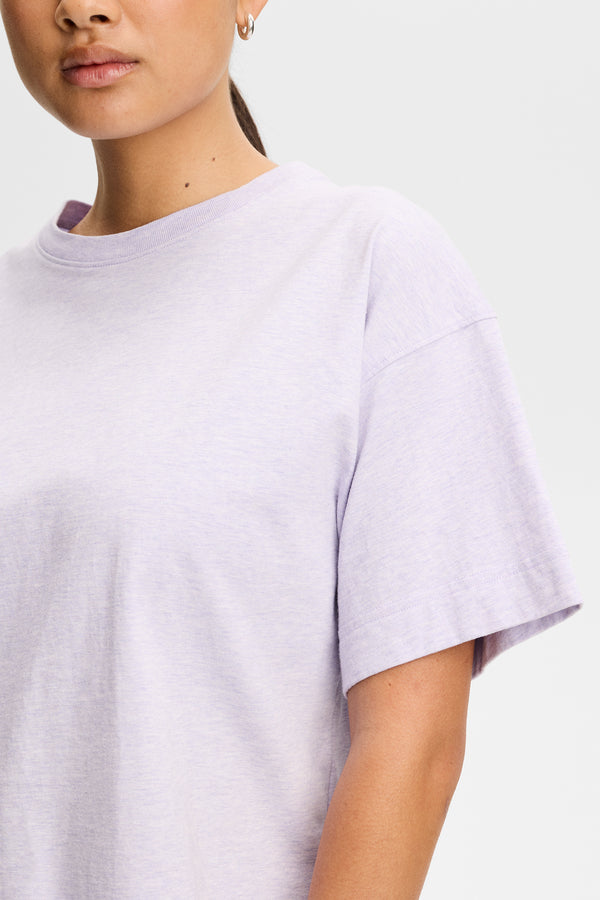 Lilja Boxy T-shirt / Purple Heather Melange
