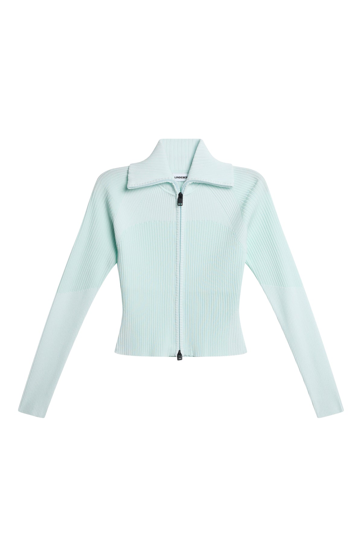 Terri Contrast Rib Zip Sweater Sky Light