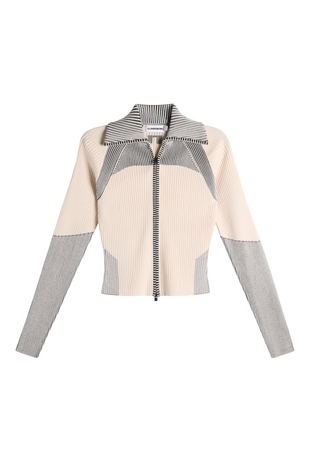 Terri Contrast Rib Zip Sweater Moonbeam