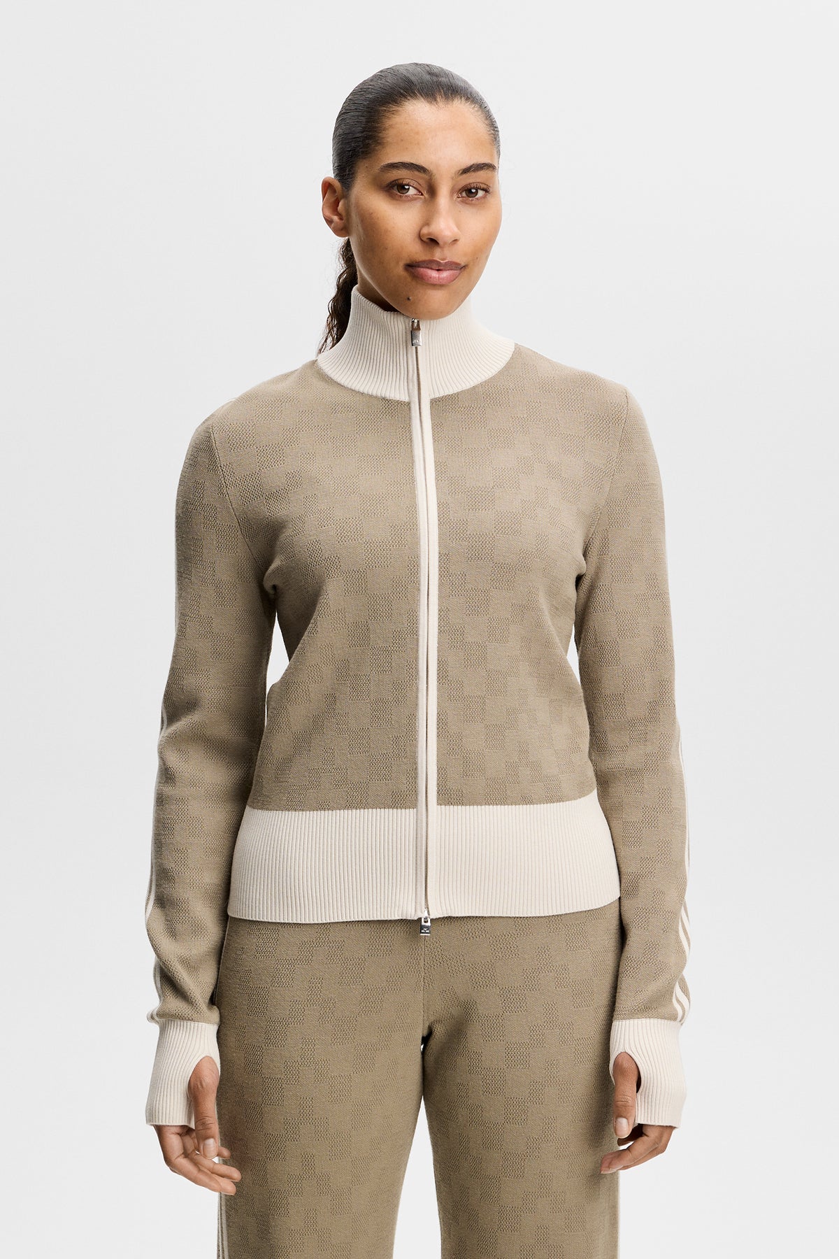 Kerla Knitted Full Zip Sweater in Brindle by J.Lindeberg