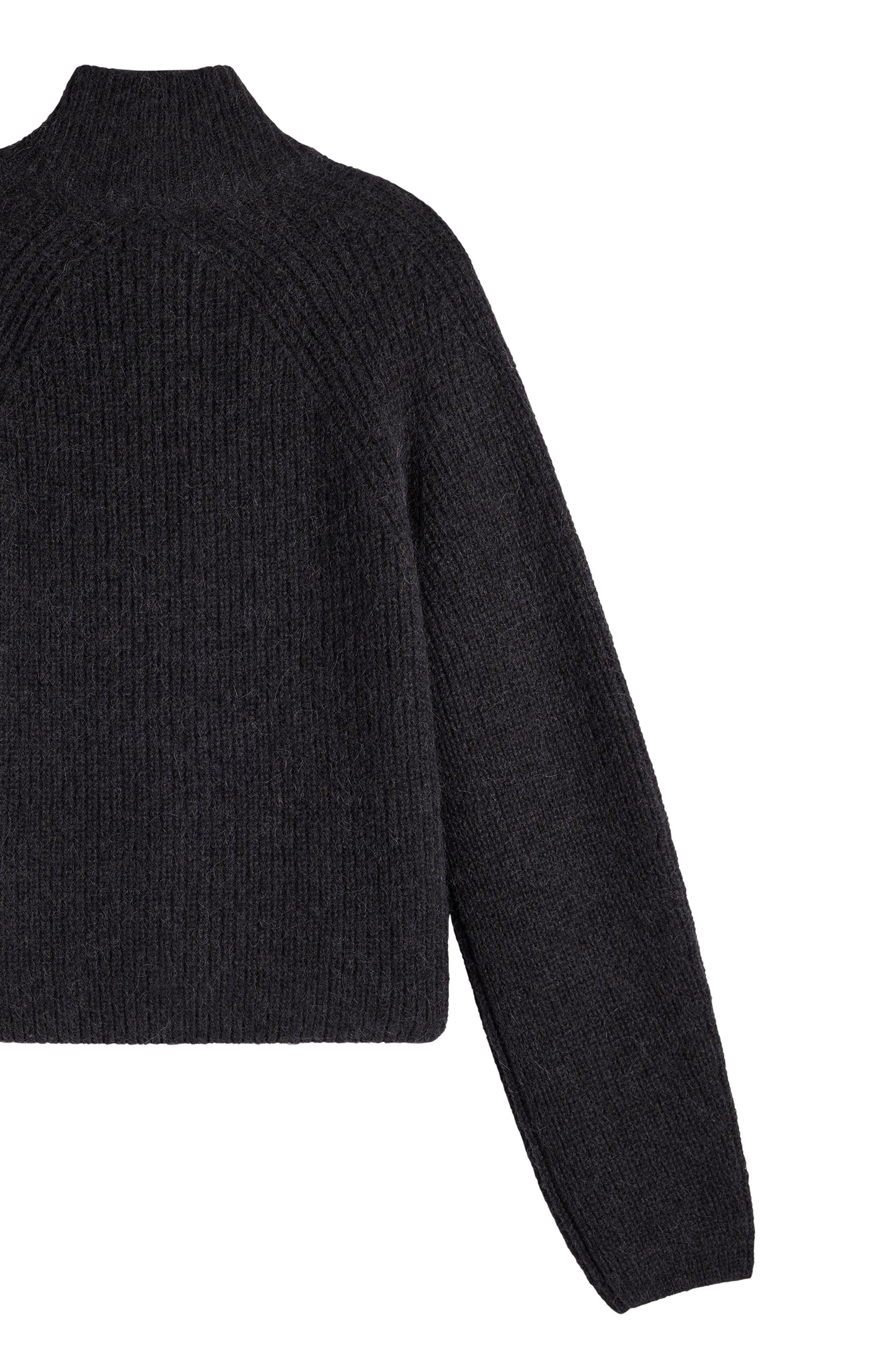 Whitney Rib Knit Full Zip in Black by J.Lindeberg