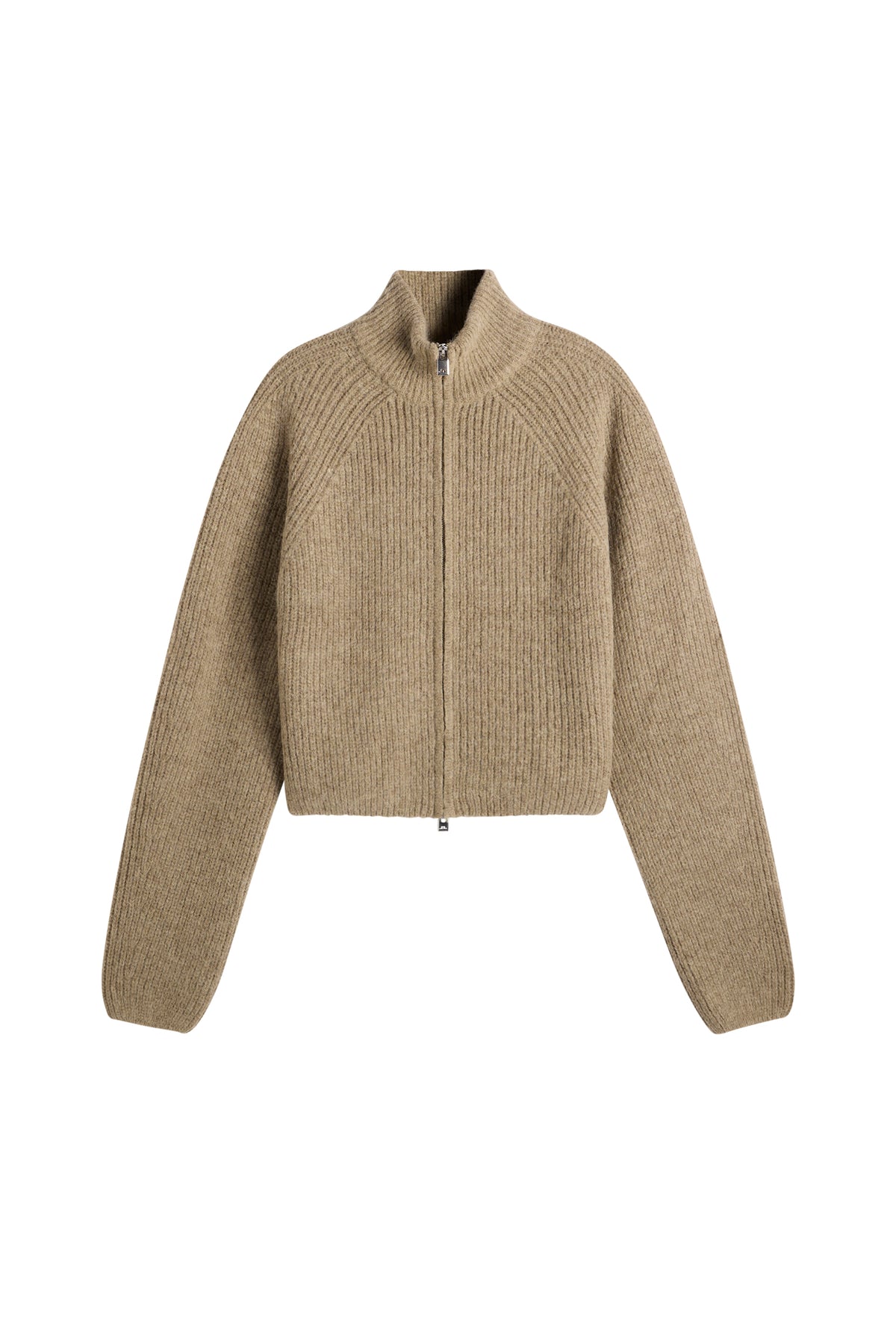 Whitney Rib Knit Full Zip in Brindle by J.Lindeberg