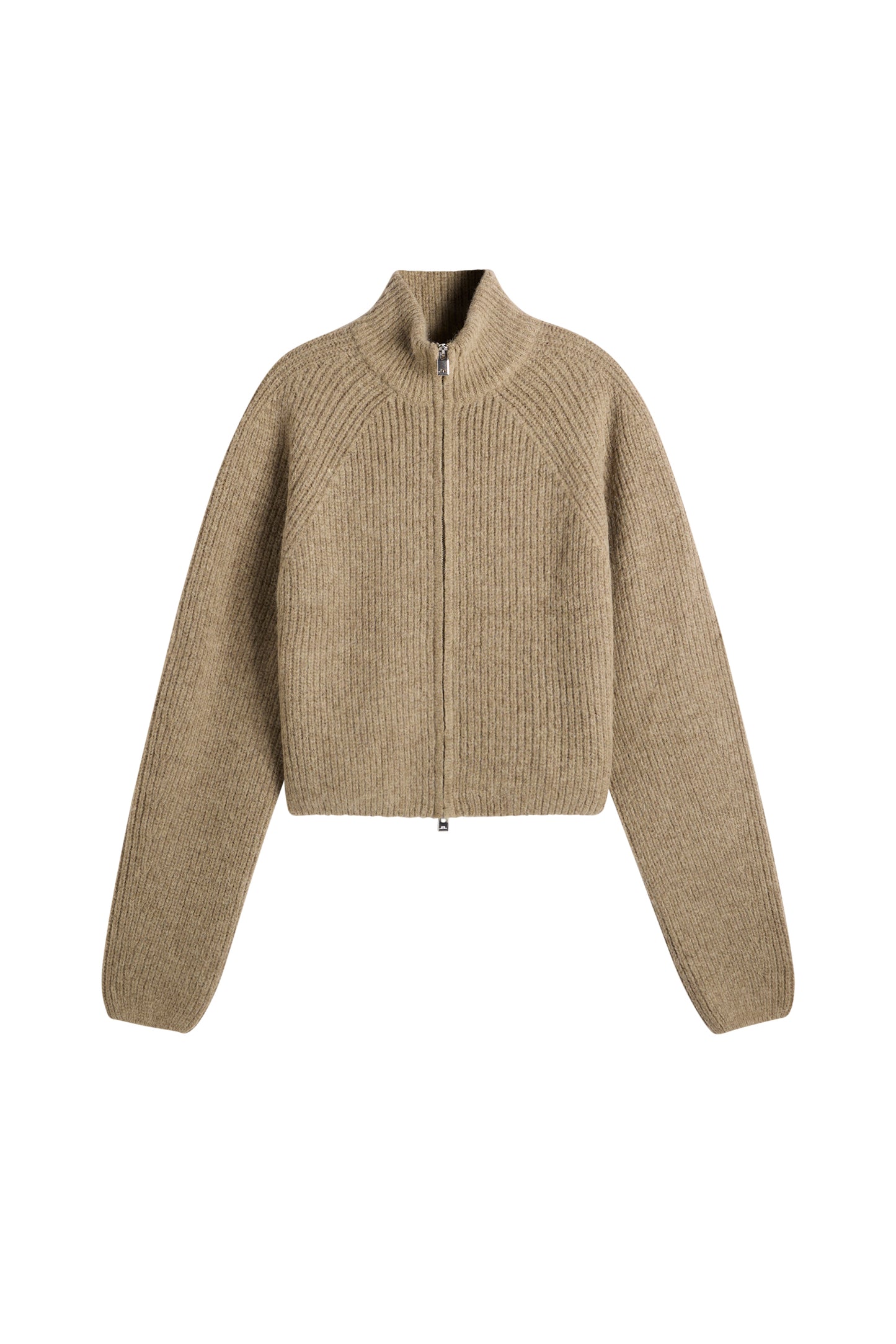 Whitney Rib Knit Full Zip in Brindle by J.Lindeberg