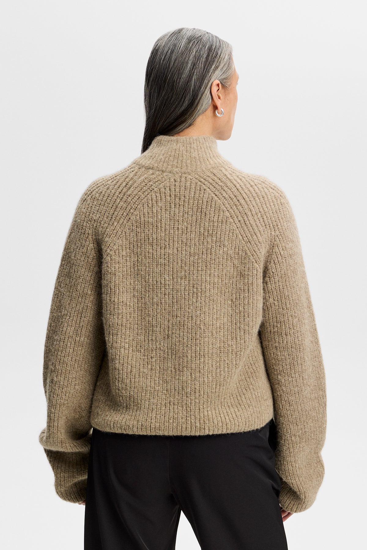 Whitney Rib Knit Full Zip in Brindle by J.Lindeberg