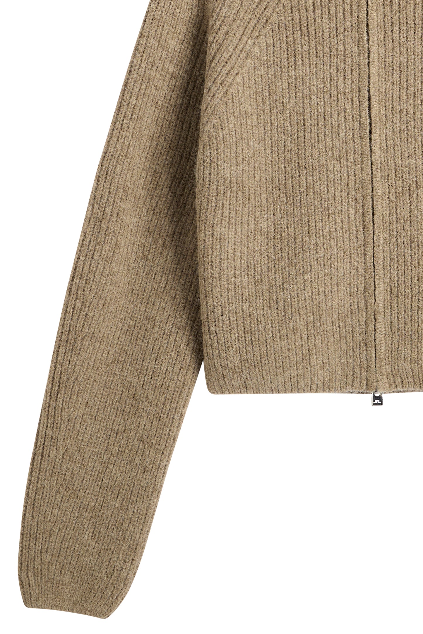 Whitney Rib Knit Full Zip in Brindle by J.Lindeberg