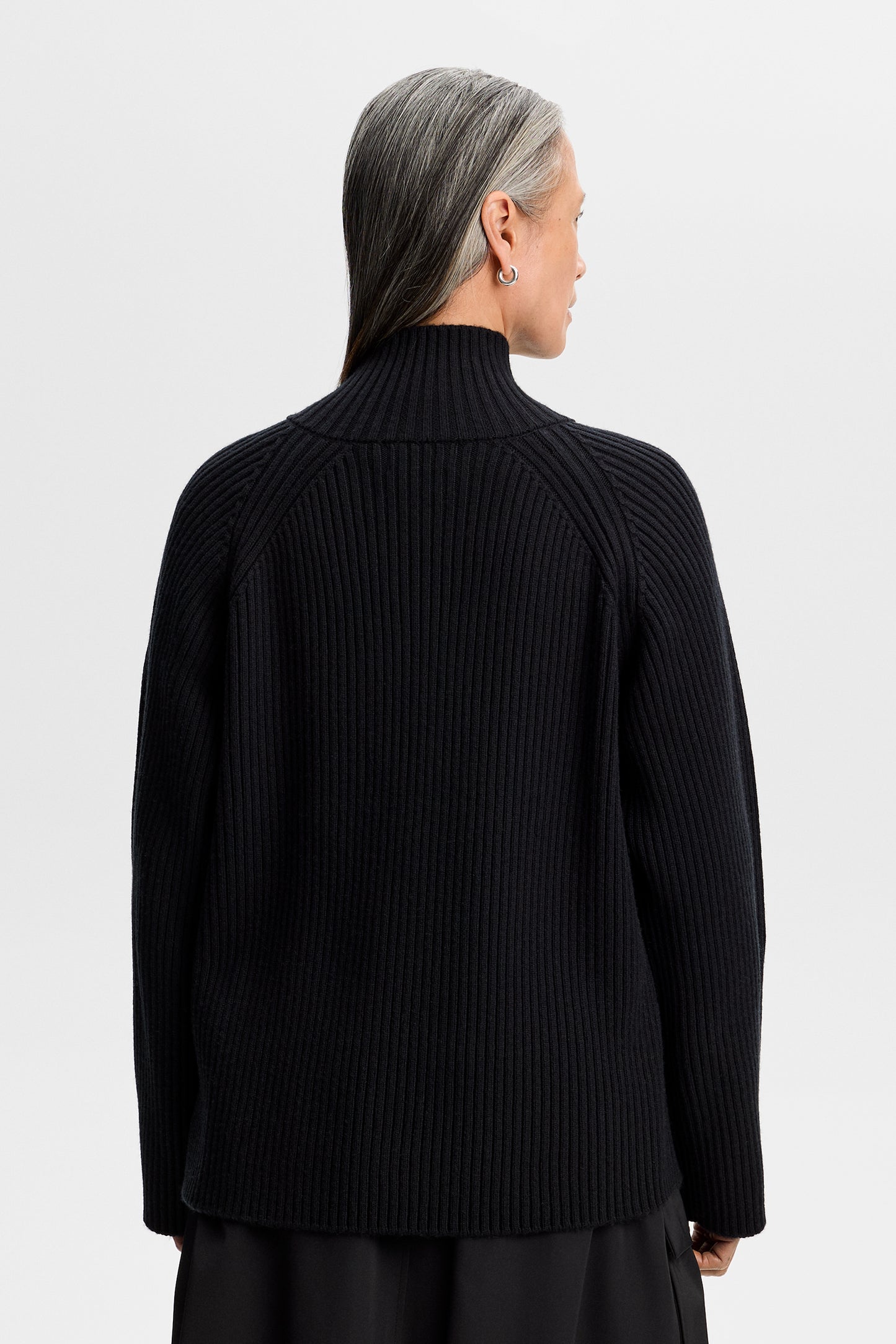 Belle Shawl Collar Knit Sweat in Black by J.Lindeberg