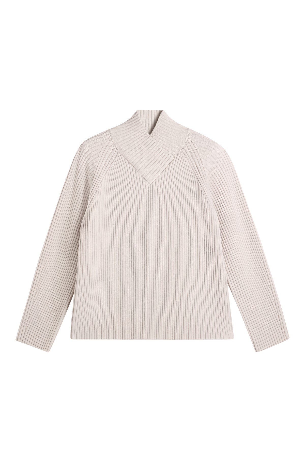 Belle Shawl Collar Knit Sweat in Moonbeam by J.Lindeberg
