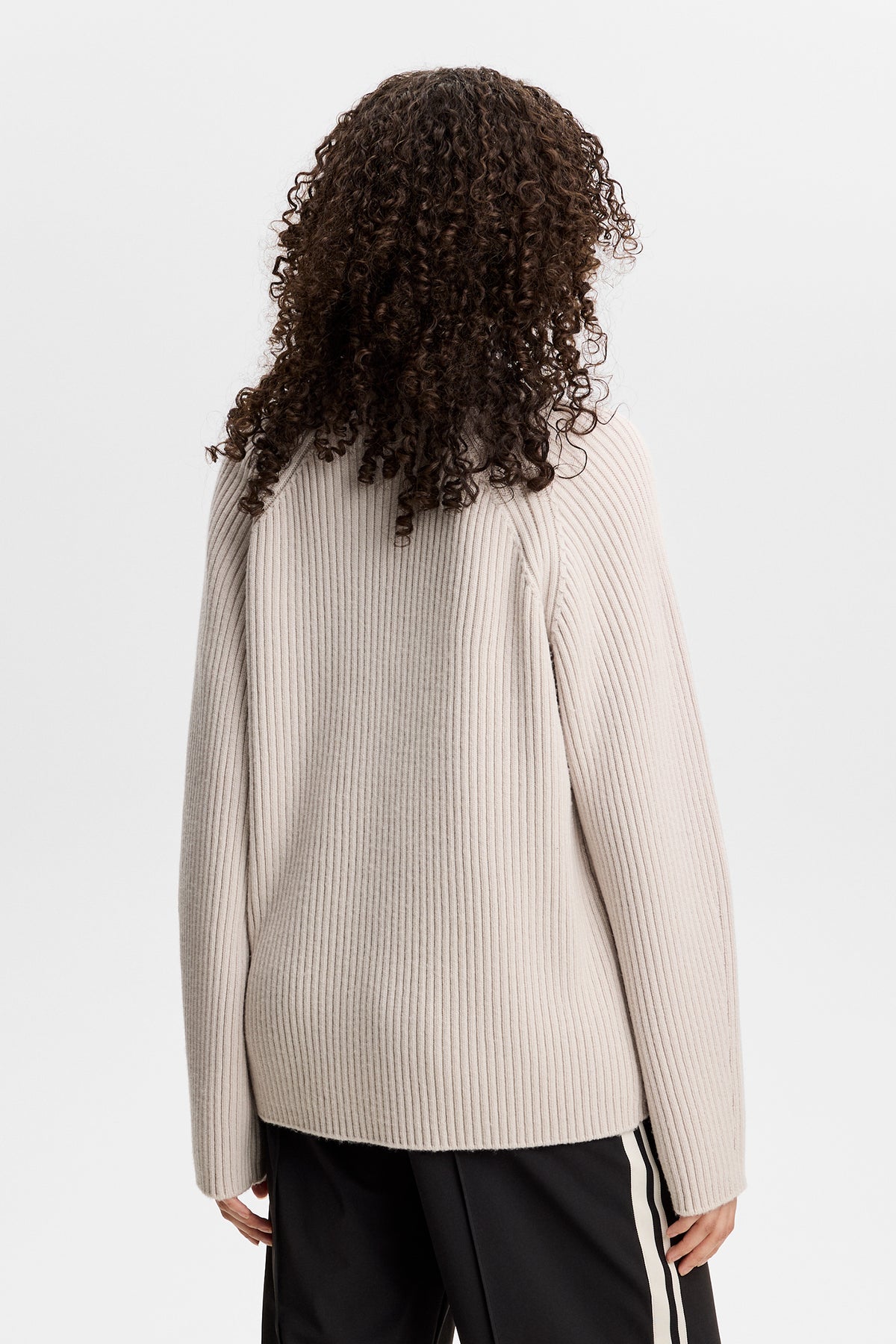 Belle Shawl Collar Knit Sweat in Moonbeam by J.Lindeberg