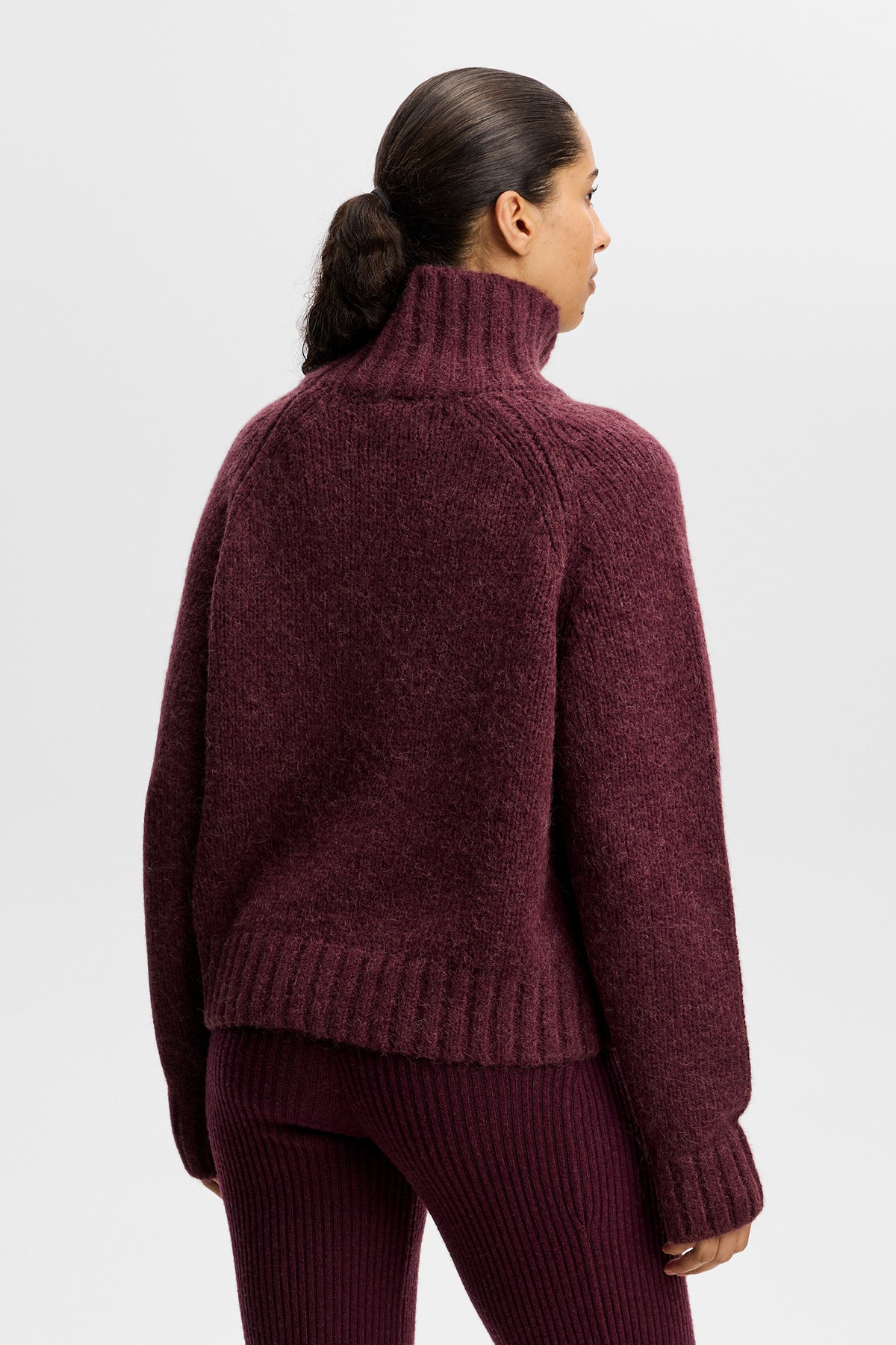 April Chunky Knit Turtleneck in Winetasting by J.Lindeberg