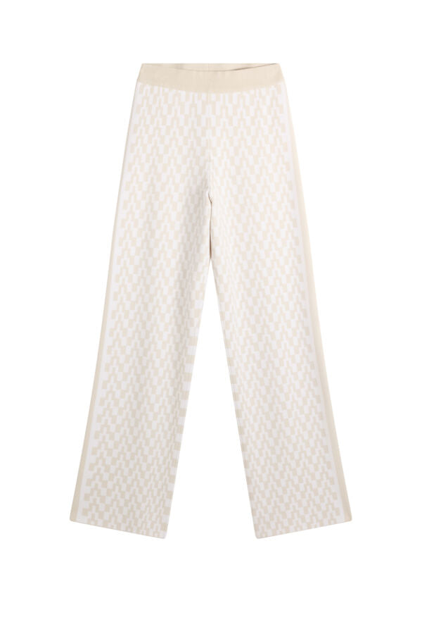 Kera Knitted Jacquard Pant / Bridge Stack Moonbeam M