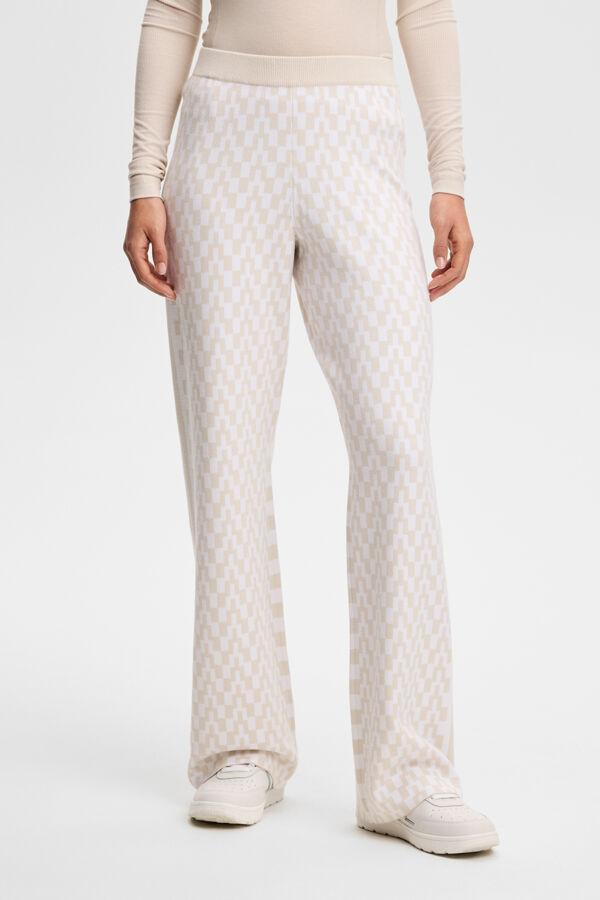 Kera Knitted Jacquard Pant / Bridge Stack Moonbeam M