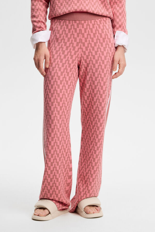 Kera Knitted Jacquard Pant / Bridge Stack Rose M