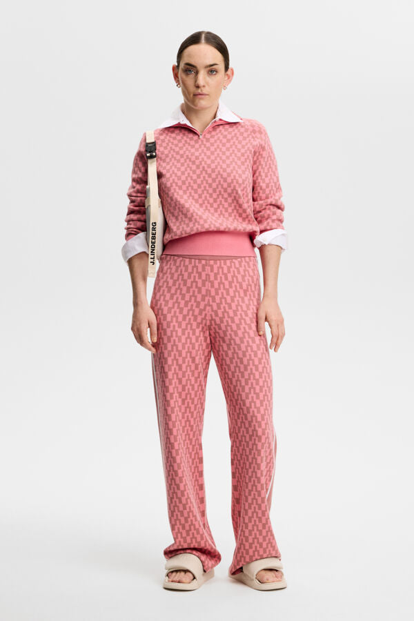 Kera Knitted Jacquard Pant / Bridge Stack Rose M
