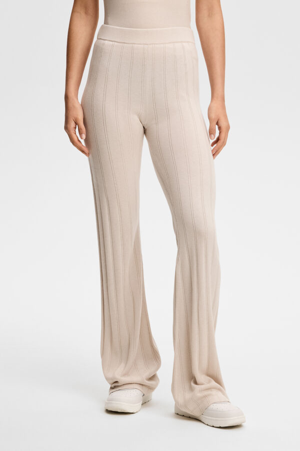 Vera Wide Rib Knit Pants / Moonbeam