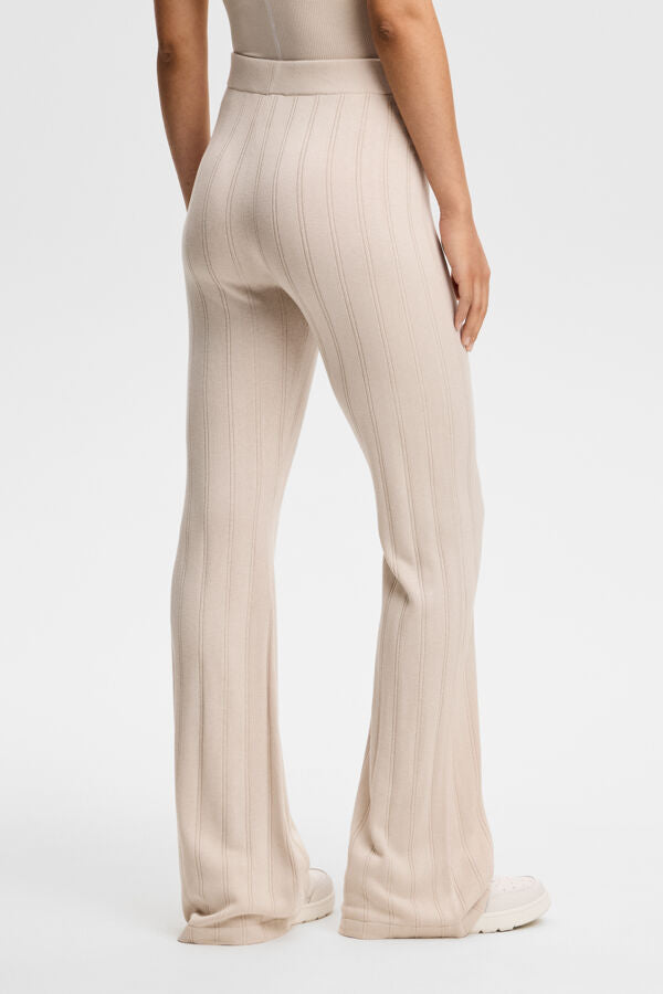 Vera Wide Rib Knit Pants / Moonbeam