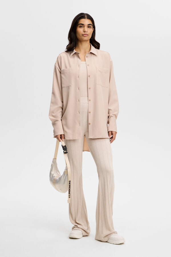 Vera Wide Rib Knit Pants / Moonbeam