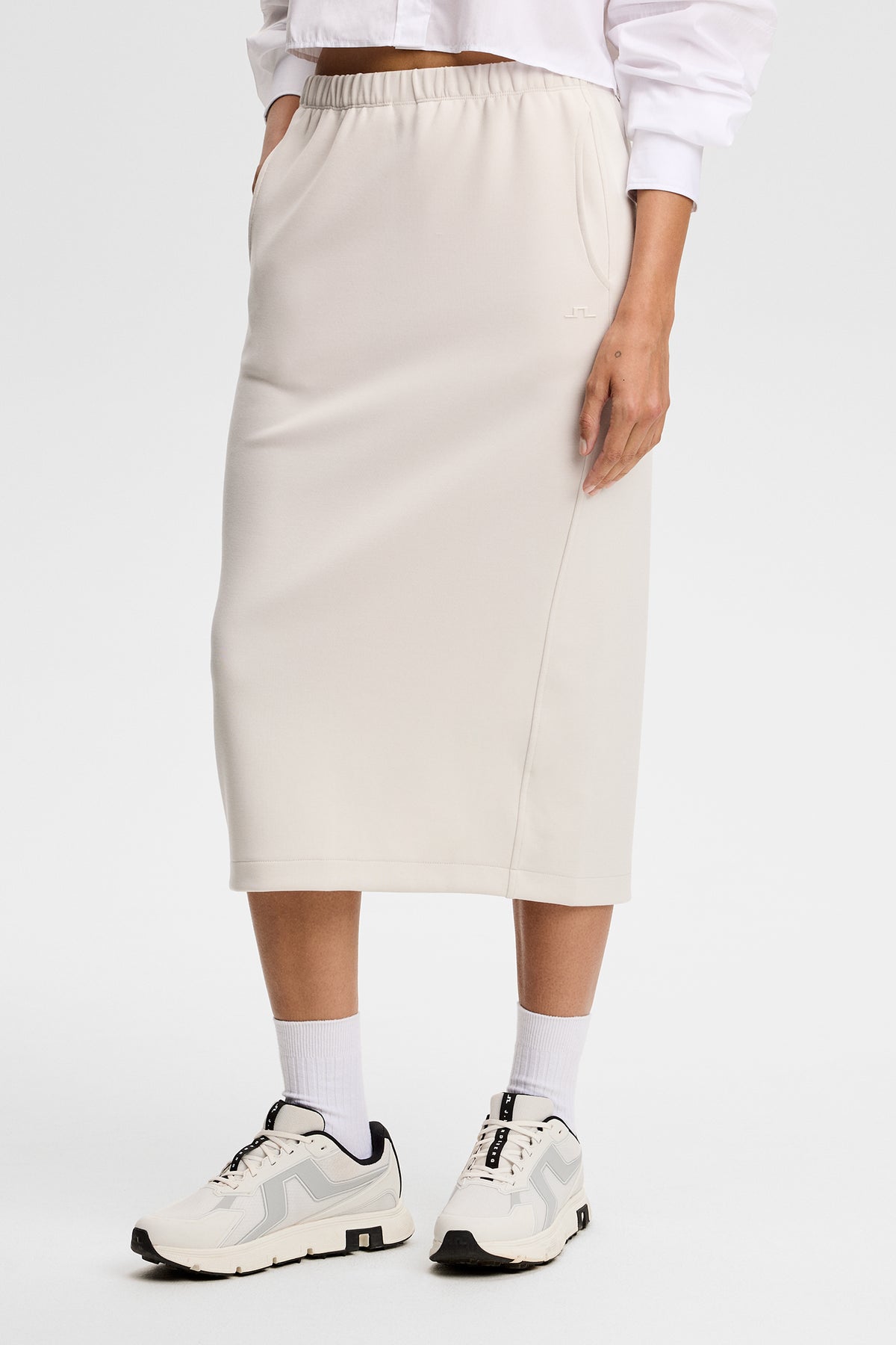 Paula Jerseysweat Skirt in Moonbeam by J.Lindeberg
