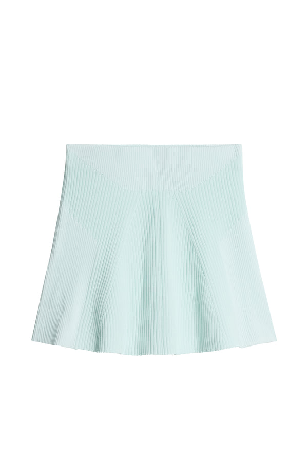 Tanya Contrast Rib Knit Skirt / Sky Light