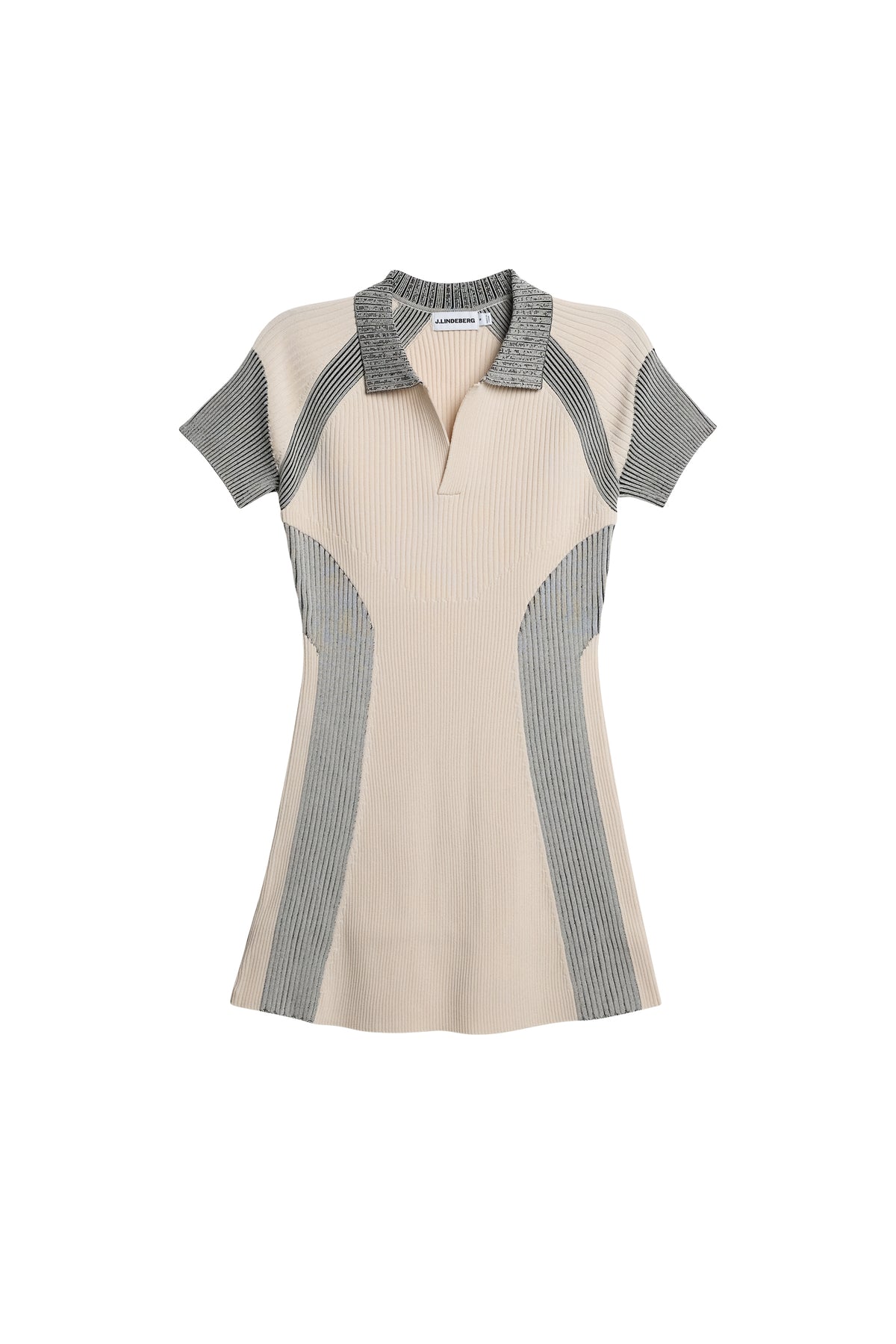 Tala Contrast Rib Knit Dress in Moonbeam by J.Lindeberg