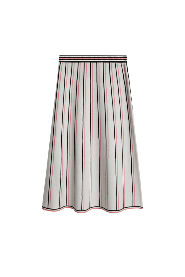 Nora Knit Midi Skirt / White