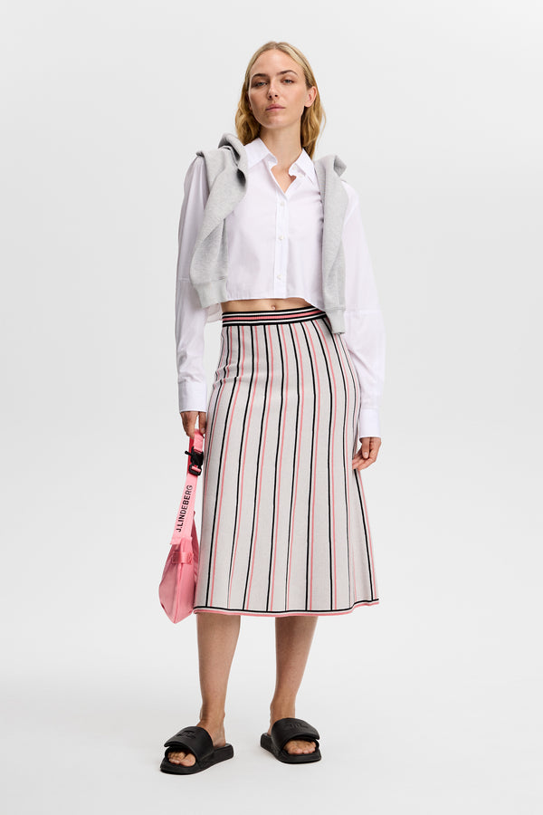 Nora Knit Midi Skirt / White