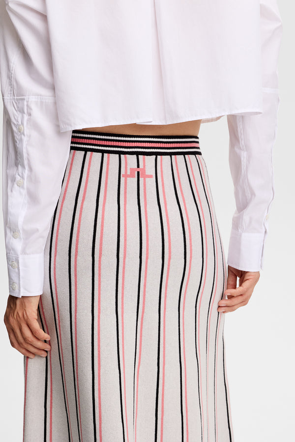 Nora Knit Midi Skirt / White