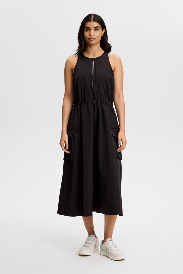 Merina Drape Dress / Black
