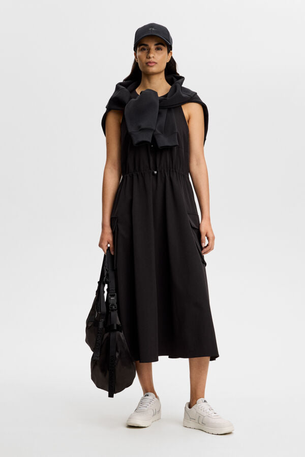 Merina Drape Dress / Black