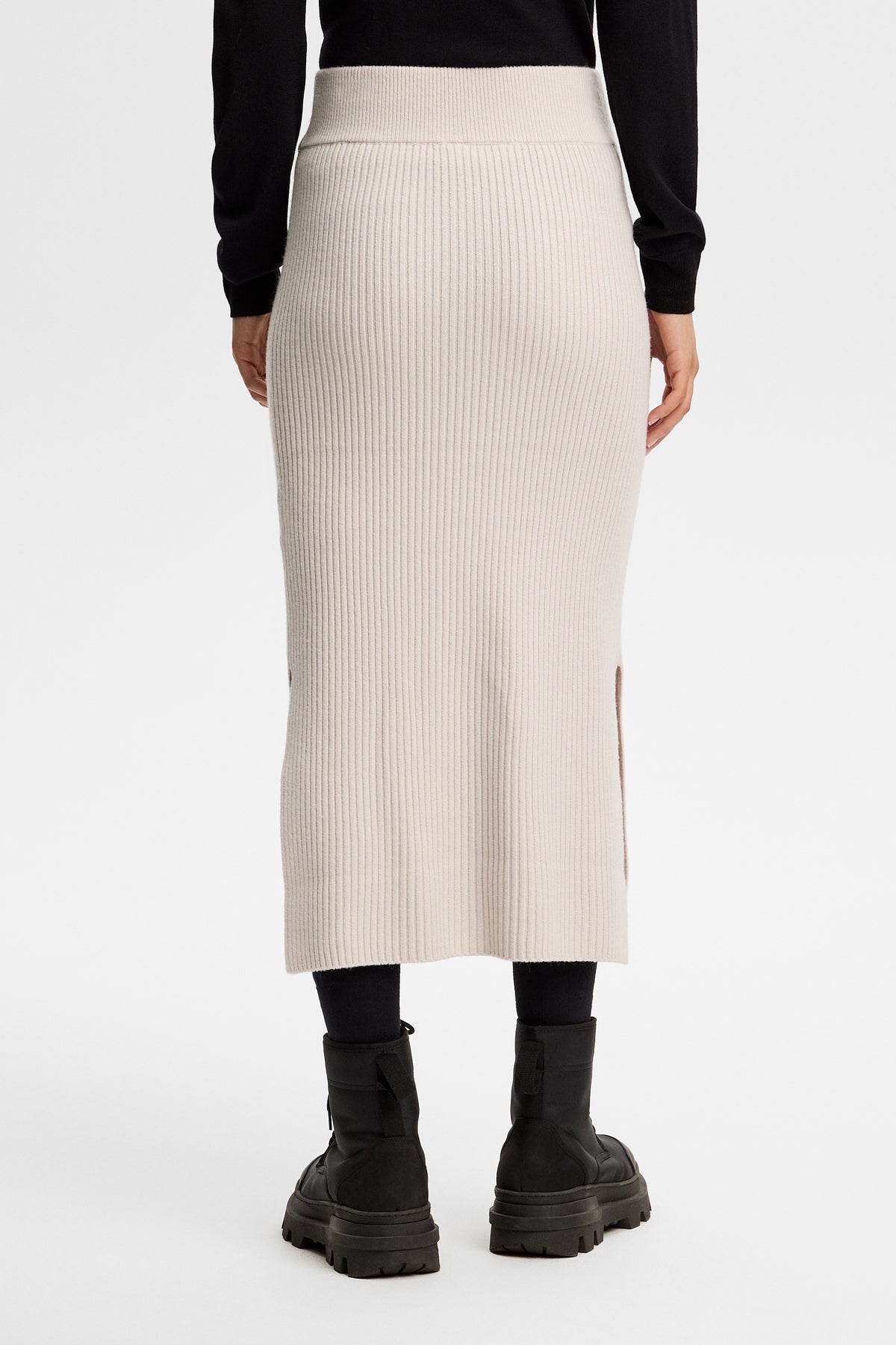 Catia Rib Knit Skirt in Moonbeam by J.Lindeberg