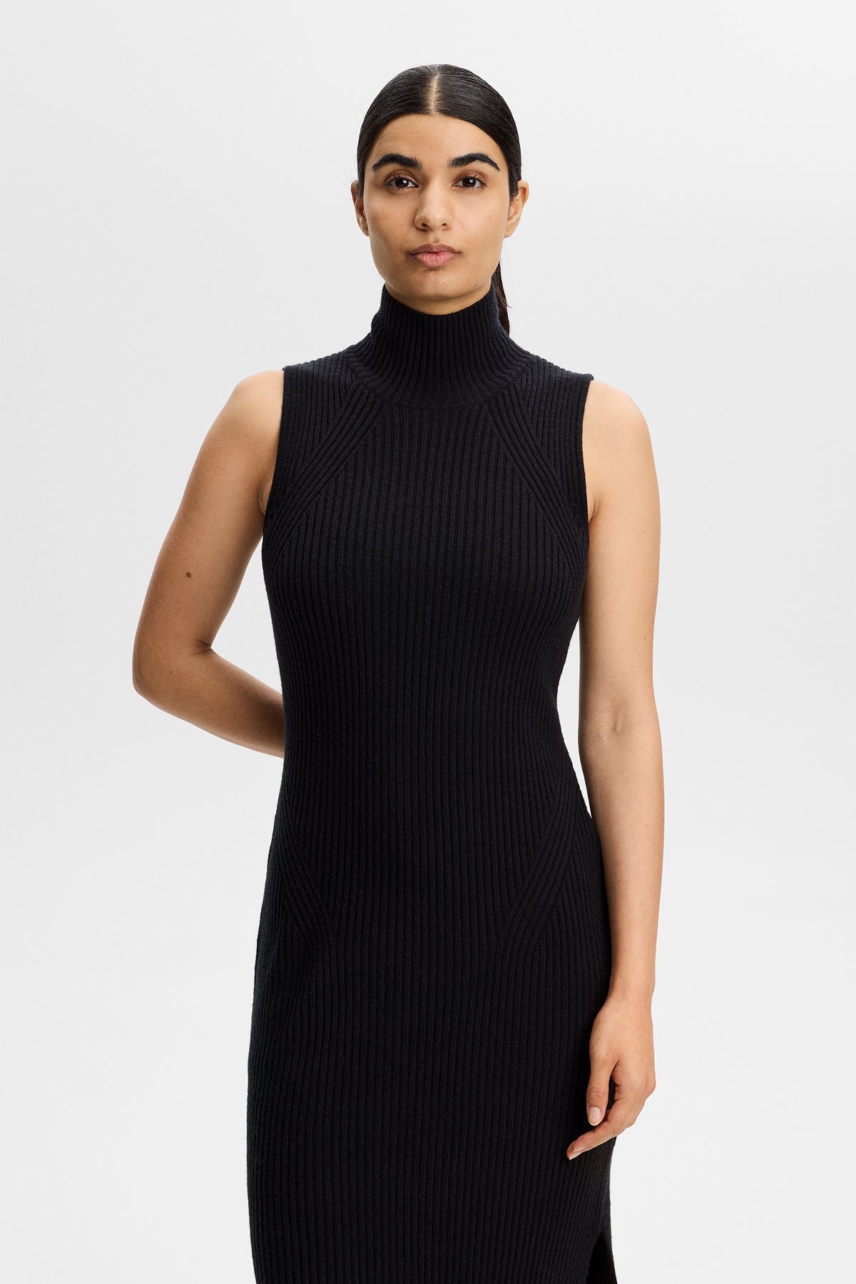 Camille Rib Knit Dress in Black by J.Lindeberg