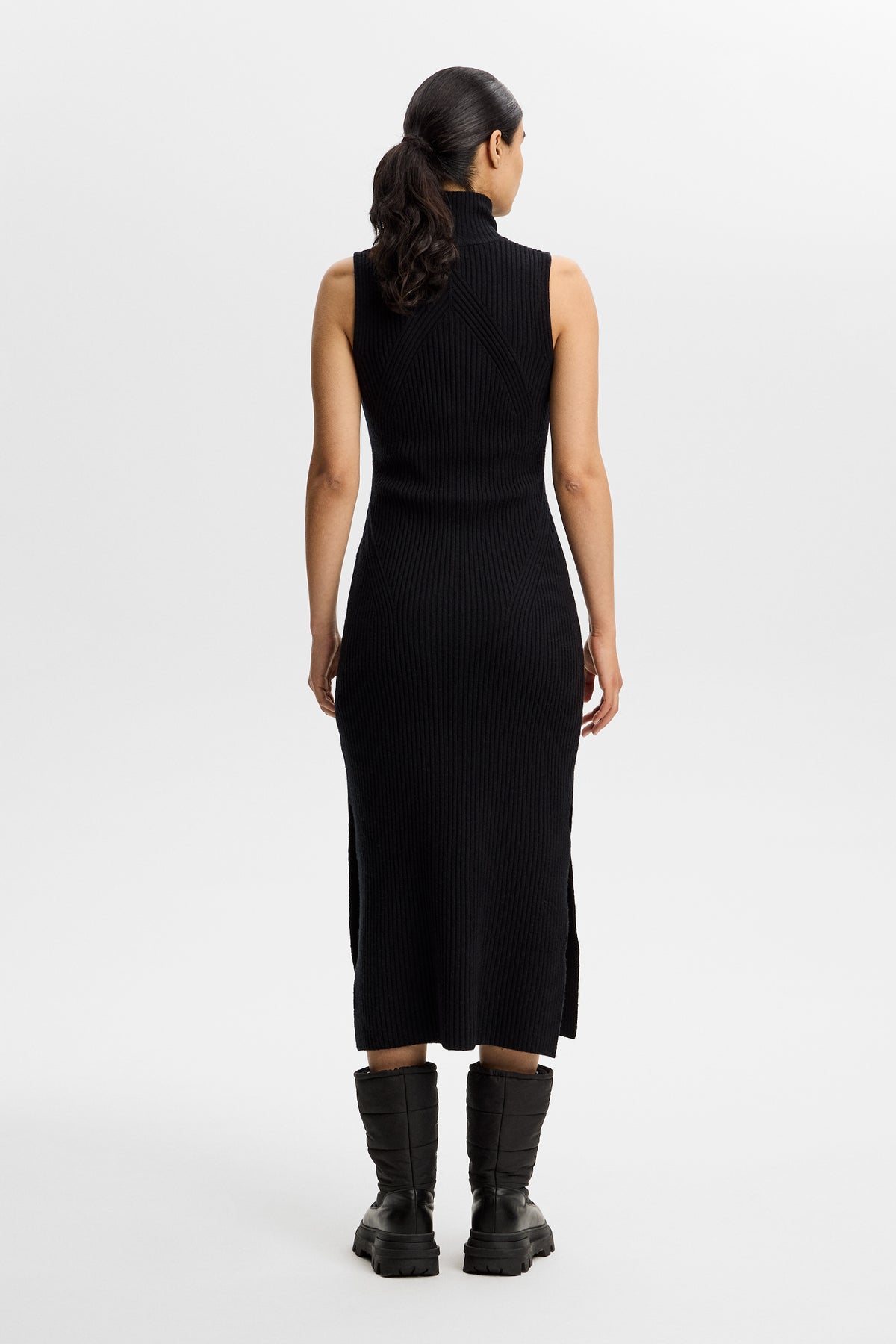 Camille Rib Knit Dress in Black by J.Lindeberg