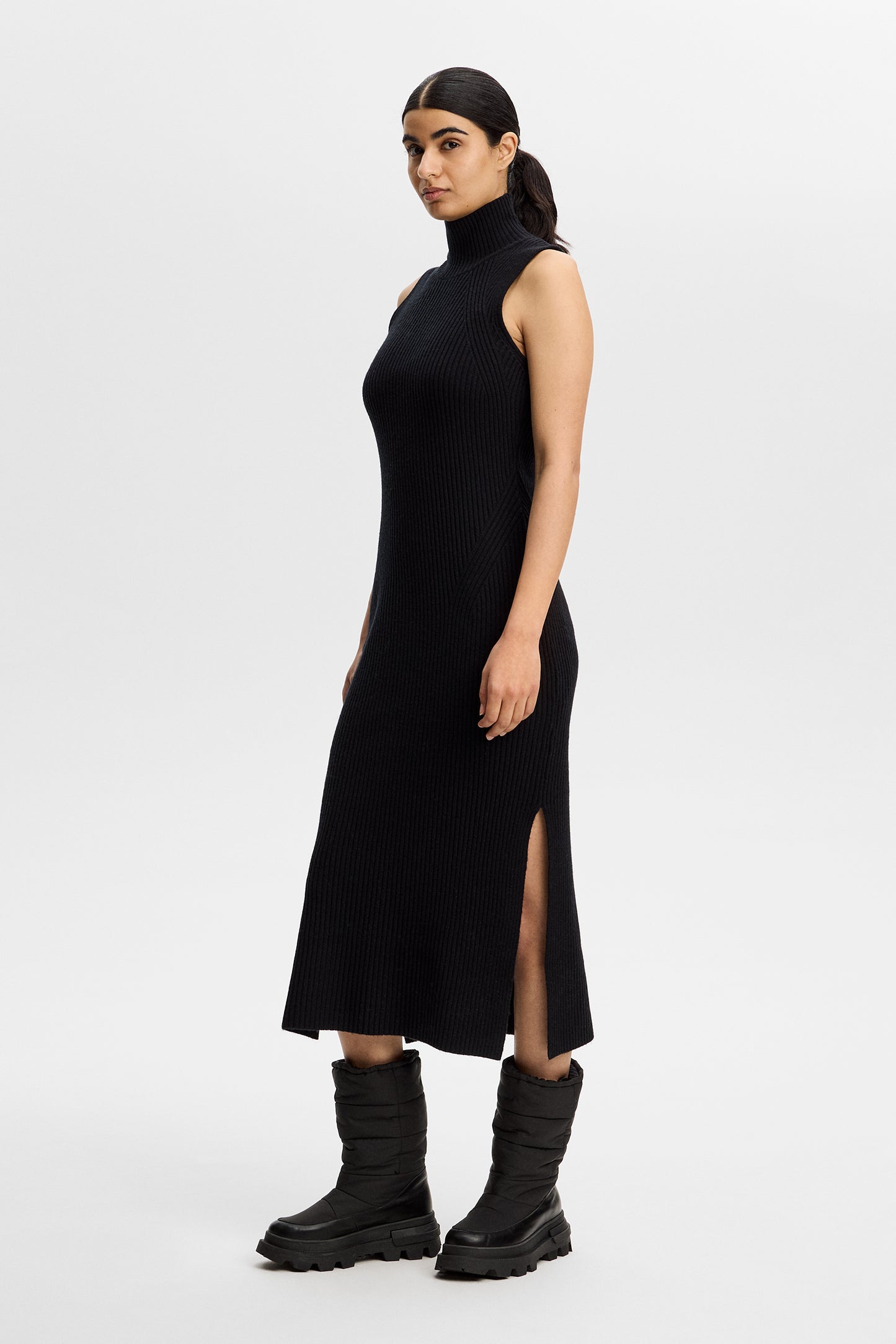 Camille Rib Knit Dress in Black by J.Lindeberg
