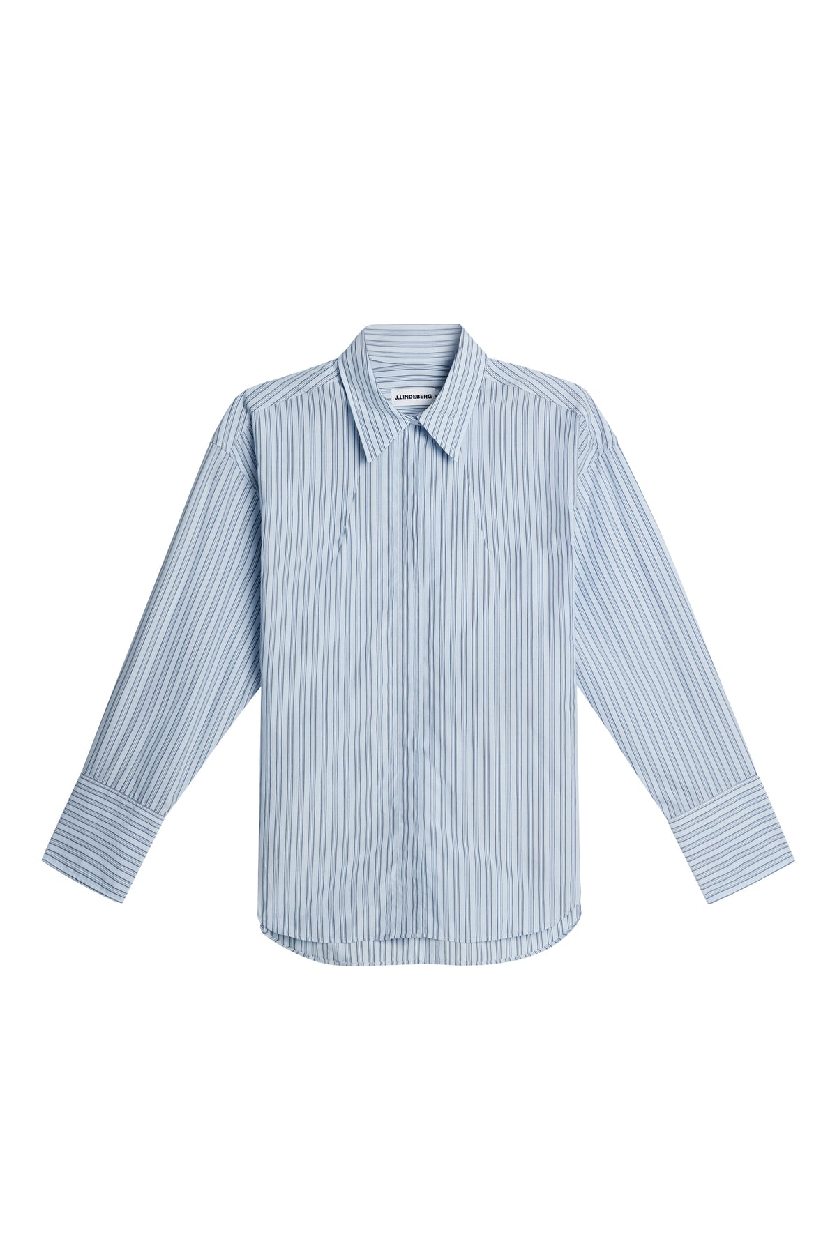 Kristina Cotton Stripe Shirt in Forget-Me-Not by J.Lindeberg