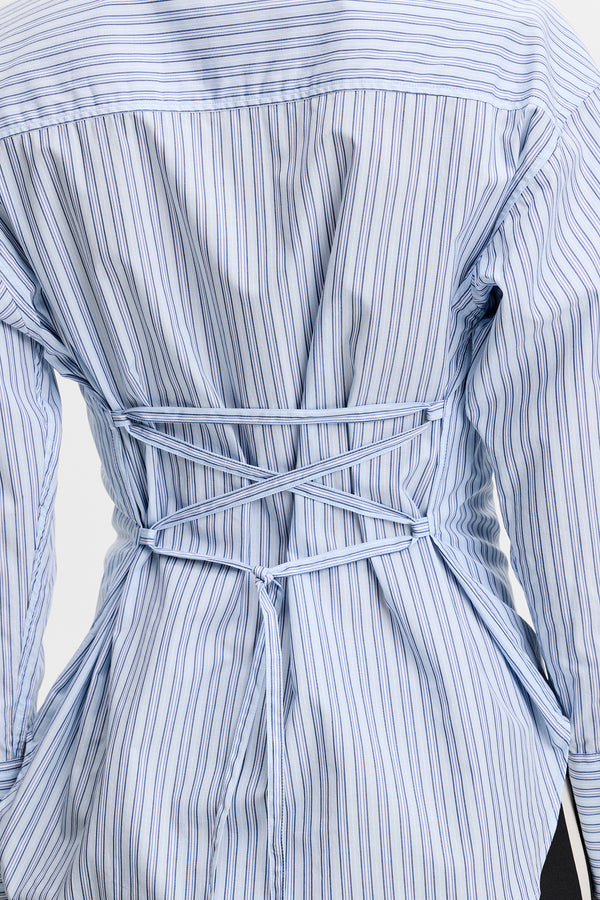 Kristina Cotton Stripe Shirt / Forget-Me-Not