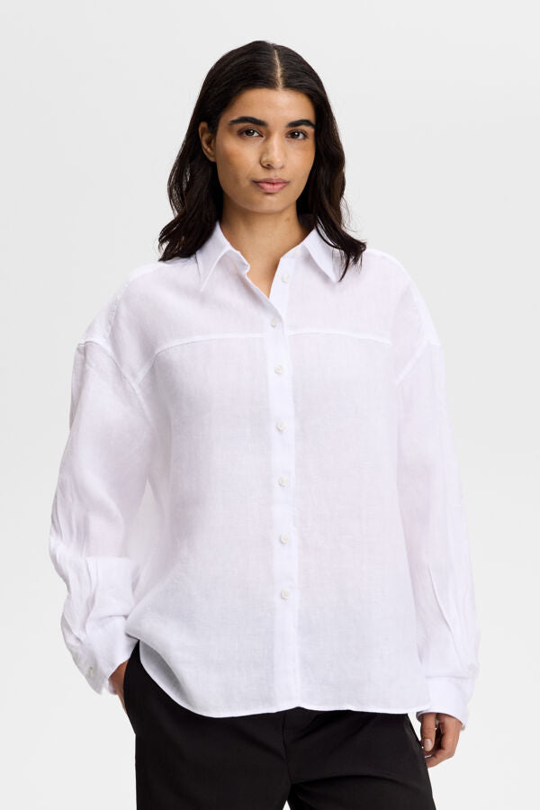 Clairo Clean Linen Shirt / White