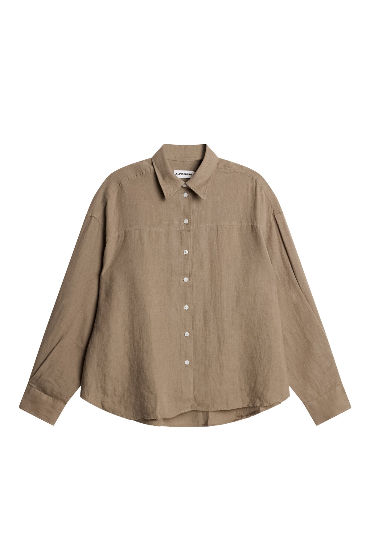 Clairo Clean Linen Shirt in Brindle by J.Lindeberg