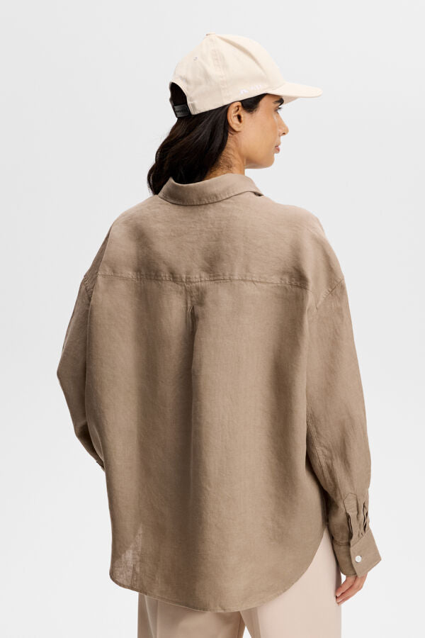 Clairo Clean Linen Shirt / Brindle
