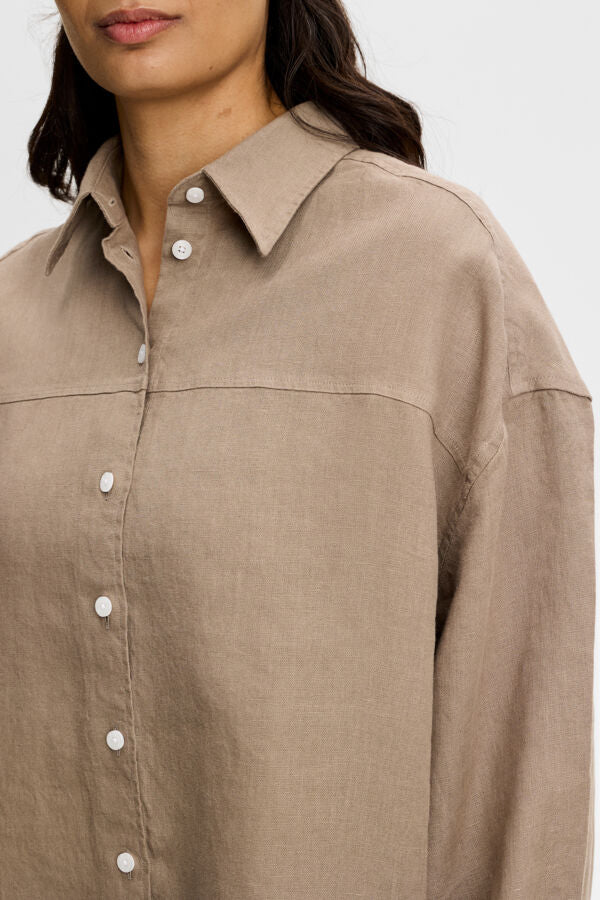 Clairo Clean Linen Shirt / Brindle