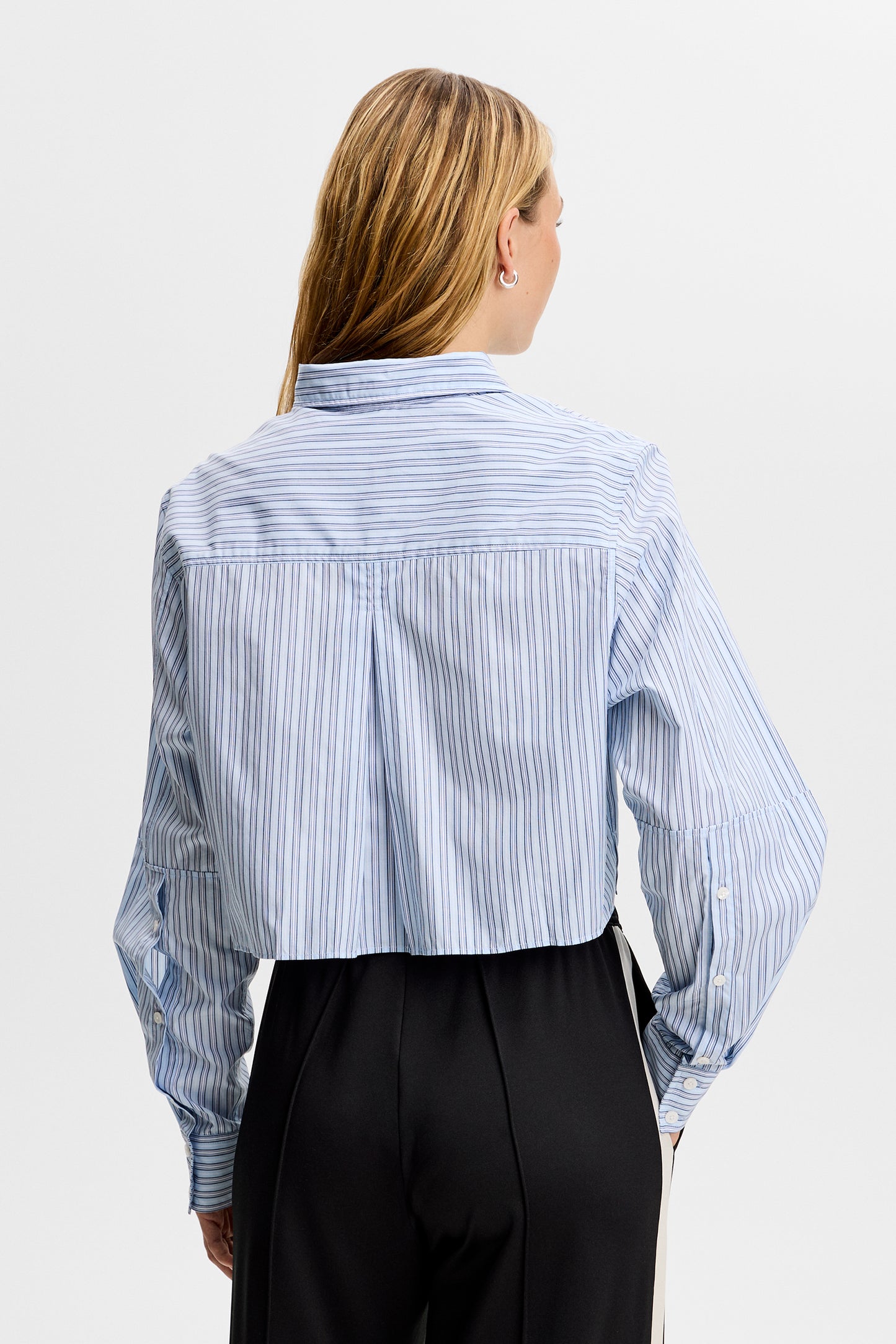 Jelina Cotton Stripe Shirt in Forget-Me-Not by J.Lindeberg