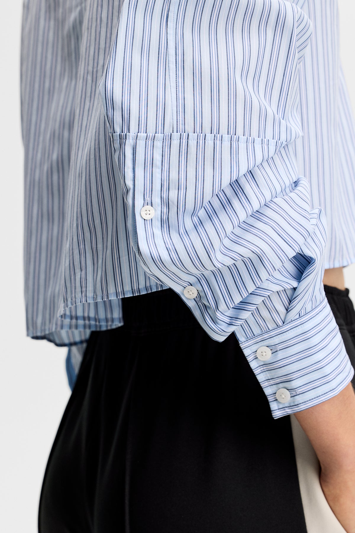 Jelina Cotton Stripe Shirt in Forget-Me-Not by J.Lindeberg